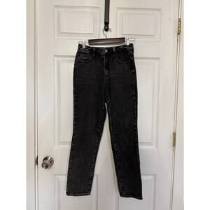 PacSun High-Waisted Mom Jeans – Washed Black / Charcoal – Size 26